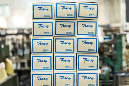 Las cajas del modelo Tracy de zapatillas básicas de colores.