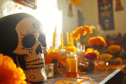 Las calaveras de azúcar es una parte simbólica en la decoración de los altares durante el Día de Muertos