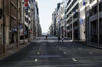 Las calles de Bruselas, como las de muchas otras ciudades, permanecen vacías