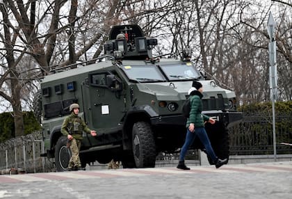 Las calles de Kiev, hoy militarizadas