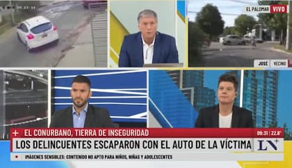 Las cámaras del canal registraron el momento exacto de la huida de los delincuentes (Captura: LN+)