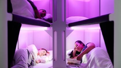 Las camas especiales SkyNest de Air New Zeland