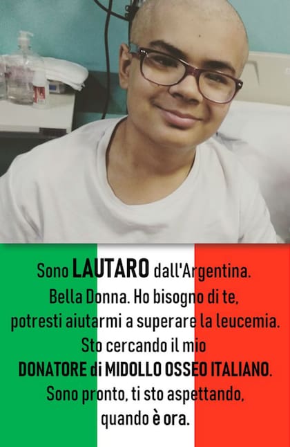 Las campaña que realizó Lautaro en las redes apelan a que el mensaje llegue a Italia