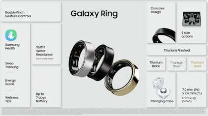 Las características generales del Galaxy Ring, el anillo inteligente de Samsung