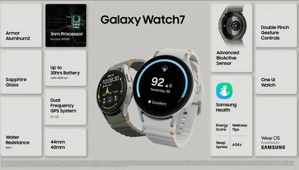 Las características técnicas de los Galaxy Watch7 de Samsung