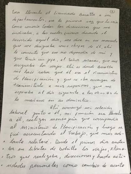 Página dos del escrito presentado pro Centeno a Bonadio