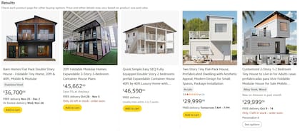 Las casas de dos pisos disponibles en Amazon cuentan con distintos diseños exteriores (Amazon)