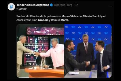 Las comparaciones entre peleas televisivas fue uno de los recursos más usados en redes sociales (Captura X)