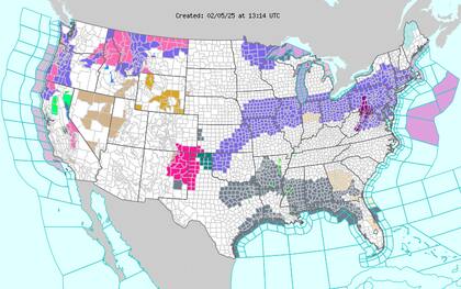 Las condiciones climáticas más extremas que trae la tormenta invernal se sentirán en el noreste, este, medio oeste, noroeste y oeste
