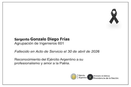 Las condolencias expresadas por el Ejercito tras su fallecimiento