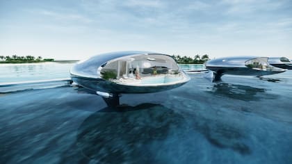 Las construcciones se edifican sobre el mar con diseños futuristas.