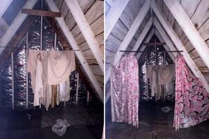 Las cortinas misteriosas halladas en el altillo