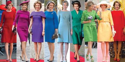 Las creaciones de Edouard Vermeulen para Natan y los tocados de la sombrerera Fabienne Delvigne suelen ser los elegidos de Matilde para no pasar desapercibida. FOTO: Agencias