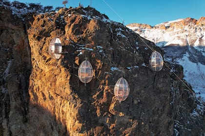 Las cuatro cápsulas de Ovo Patagonia son únicas en el país.