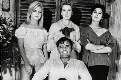 Las cuatro estrellas de La noche de la iguana: Sue Lyon, Deborah Kerr, Ava Gardner y Richard Burton