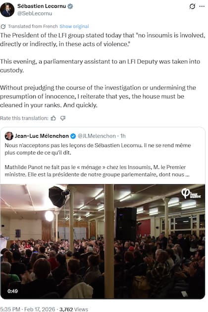 Las declaraciones de Sebastien Lecornu