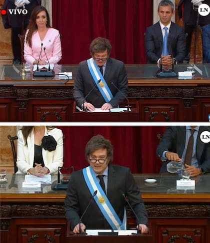 Las diferencias en la transmisión de la Asamblea Legislativa de 2024 (arriba) y 2025 (abajo)