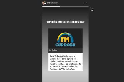 Las disculpas del locutor hacia Jimena Barón