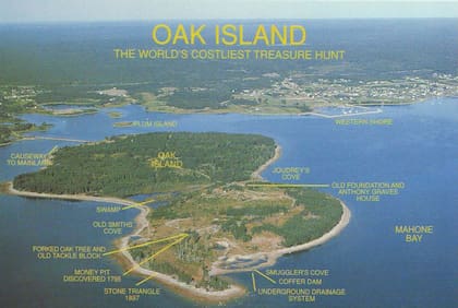 Las distintas zonas exploradas de la isla Oak