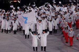 Las dos Coreas desfilaron juntas en la ceremonia inaugural de Pyeongchang 2018