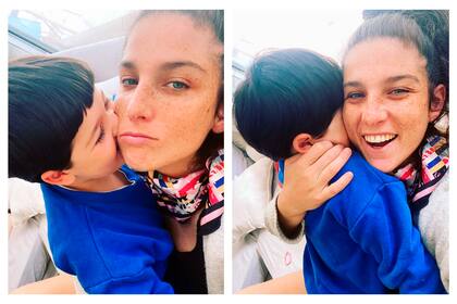 Las dos fotografías con las que Juana Repetto ilustró su sentido posteo sobre su hijo