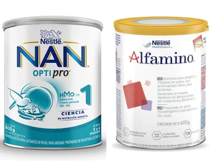 Las dos leches cuyos lotes tuvieron que ser retirados.