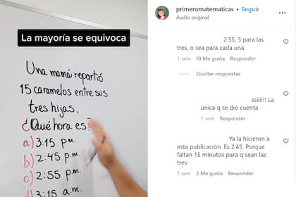 Las dos respuestas más repetidas en los comentarios del acertijo matemático