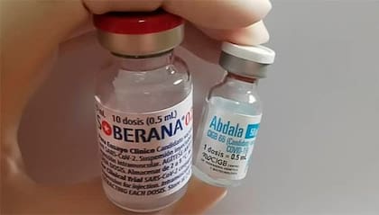 Las dos vacunas desarrolladas en laboratorios cubanos, Soberana 02 y Abdala
