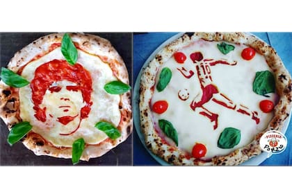 Las dos versiones de la pizza de Diego Maradona, creadas por el maestro pizzero Errico Porzio