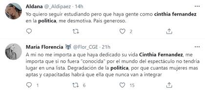 Las duras críticas a Cinthia Fernández por su lanzamiento al mundo de la política