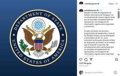 Las embajadas no podrán brindar actualizaciones de trámites durante el cierre de gobierno