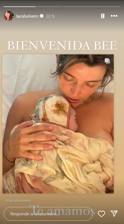 Las emoción de la actriz tras la llegada de Bee (Captura: Instagram @lacalurivero)