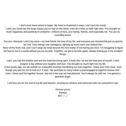 Las emotivas palabras de Kate Cassidy, la novia de Liam Payne