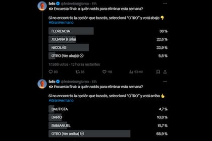 Las encuestas colocan a Florencia como la favorita para abandonar Gran Hermano (Captura X)
