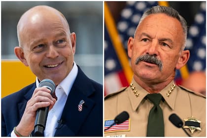 Las encuestas más recientes en California ubican un empate entre los republicanos Steve Hilton (izquierda) y Chad Bianco (derecha)