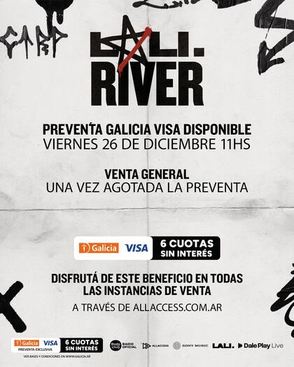 Las entradas pueden comprarse a partir de este viernes 26 de diciembre (Foto: Instagram @livedaleplay)