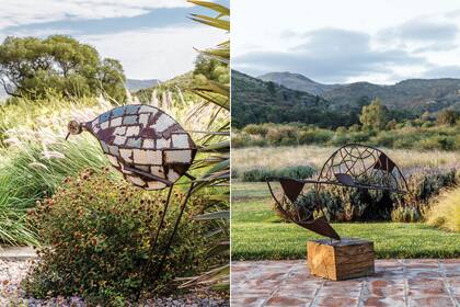 Las especies autóctonas fueron marcando el rumbo. Plantas resistentes en contraste con blandos agapantos y lirios se mezclan con las piezas dispuestas aquí y allá