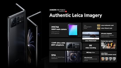 Las especificaciones de las cámaras del smartphone plegable Xiaomi Mix Fold2