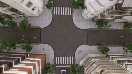 Las esquinas se amplían para favorecer a los peatones