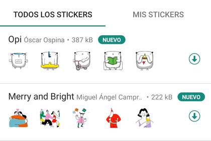 Las etiquetas Merry and Bright se pueden sumar desde la sección de stickers disponible dentro de WhatsApp