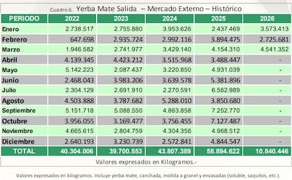 Las exportaciones son la "vedette" del negocio yerbatero bajo las nuevas reglas de desregulación impulsadas por Federico Sturzenegger, apenas días después de asumir el Gobierno Nacional en diciembre de 2023. Sin embargo, es un negocio muy concentrado en tres empresas (Kabour, La Cachuera y Piporé) y en un mercado que se lleva casi el 80% de las ventas (Siria)