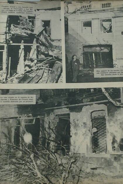 Las fachadas destrozadas tras el bombardeo de la Marina a la Plaza de Mayo el 16 de junio de 1955 en la revista Esto es