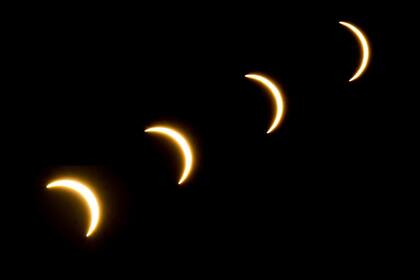 Las fases del eclipse solar, tomadas desde Rosario, en Santa Fe