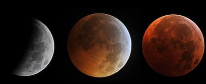Las fases por las que pasa un eclipse lunar total