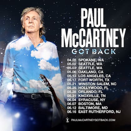 las fechas del tour estadounidense de Paul McCartney (Foto: Instagram)