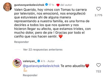 Las felicitaciones de Gustavo Yankelevich a su nieto (Instagram: @valenyan_)