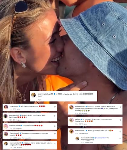 Las felicitaciones para los novios no tardaron en llegar (Foto: Instagram @morenabeltran10)