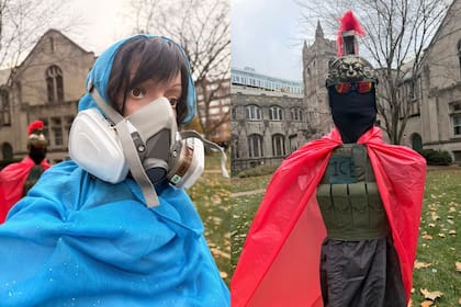 Las figuras del pesebre aparecieron con mensajes dirigidos a los agentes federales