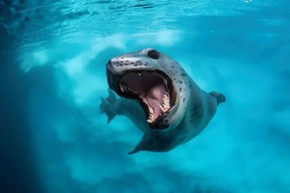 Las focas leopardo se comen todo lo que les cabe en la boca, y los pingüinos emperador suelen ser sus principales presas. El único depredador natural que tienen es la orca