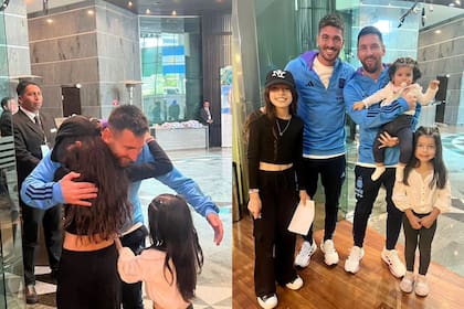 Las fotos de las hijas de Carlos Lampe con Lionel Messi y Rodrigo De Paul